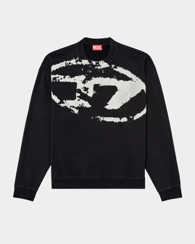 DIESEL MEN'S S-BOXT-N5 OVERSIZED D-LOGO SWEATSHIRT