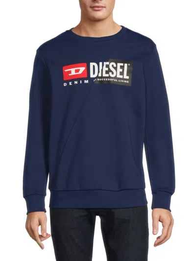 Diesel Men's S-girk-cuty Logo Sweatshirt In Blue