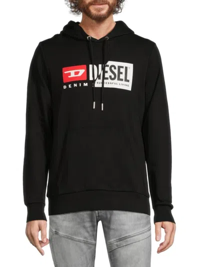 Diesel Men's S-girk Logo Graphic Hoodie In Black