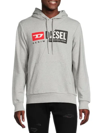 Diesel Men's S-girk Logo Graphic Hoodie In Light Grey