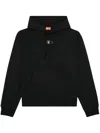 Diesel Relaxed Fit Hoodie With Classic Hood And Kangaroo Pocket In Black