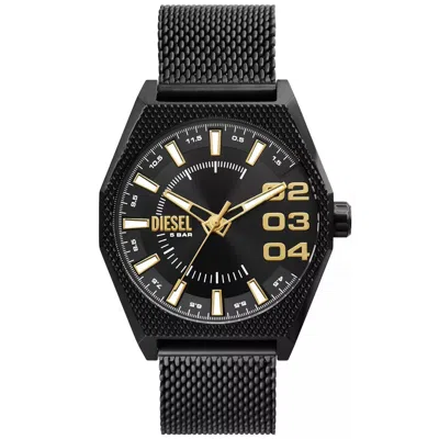 DIESEL MEN'S SCRAPER BLACK DIAL WATCH