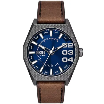 DIESEL MEN'S SCRAPER BLUE DIAL WATCH