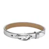Diesel Men's Silver Leather Stackable Bracelet In White