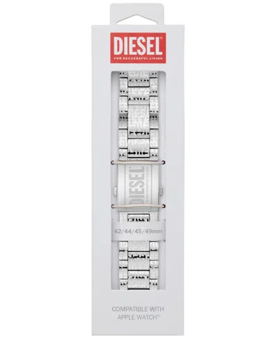 Diesel Men's Silver-tone Stainless Steel Band For Apple Watch 42/44/45/49mm