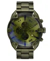 Diesel Men's Spiked Quartz Chronograph Green Stainless Steel 49mm In Green