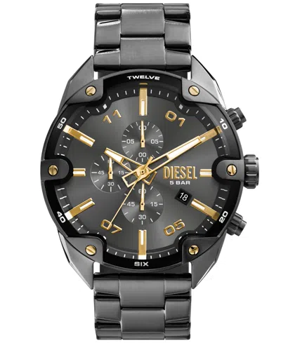 DIESEL MEN'S SPIKED QUARTZ CHRONOGRAPH GUNMETAL STAINLESS STEEL 49MM
