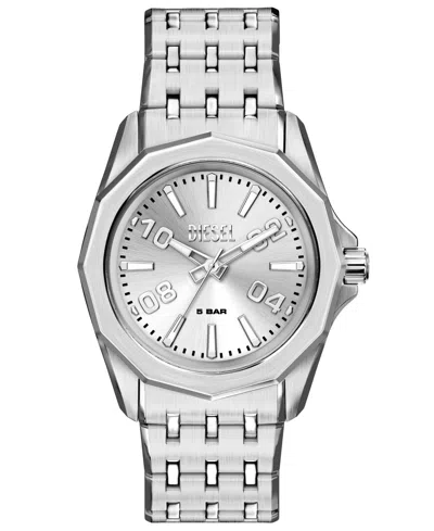 Diesel Men's Stinger Quartz Silver Stainless Steel Watch 44mm In White