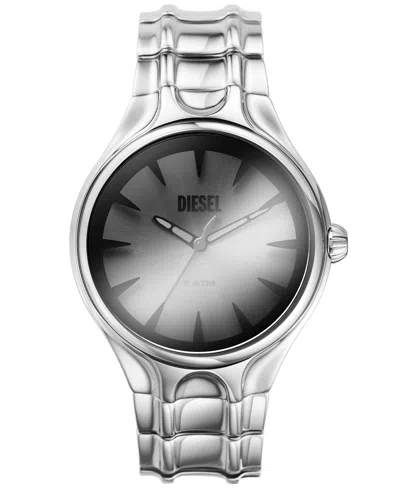 Diesel Men's Streamline Three Hand Silver-tone Stainless Steel Watch 44mm