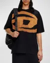 Diesel Crew Neck Graphic Print Short Sleeves T-shirt In Deep/black