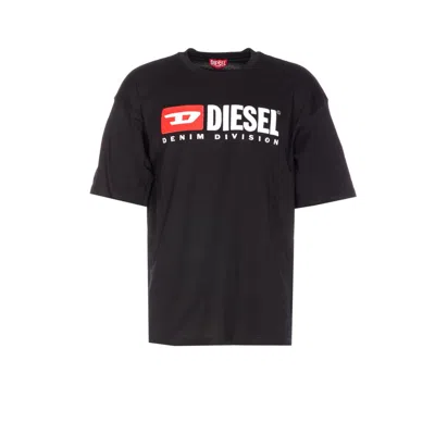 Diesel Men T-boxt-div Logo T-shirt In Black