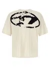Diesel T-shirt With Distressed Flock Print In White
