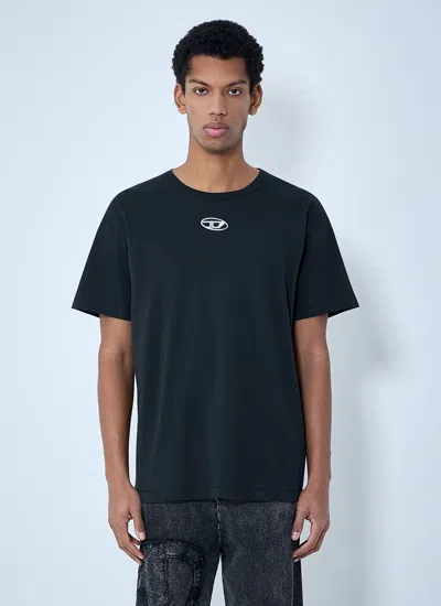 Diesel Mens 900 T-norm-iod Logo-embroidered Cotton-jersey T-shirt In Black