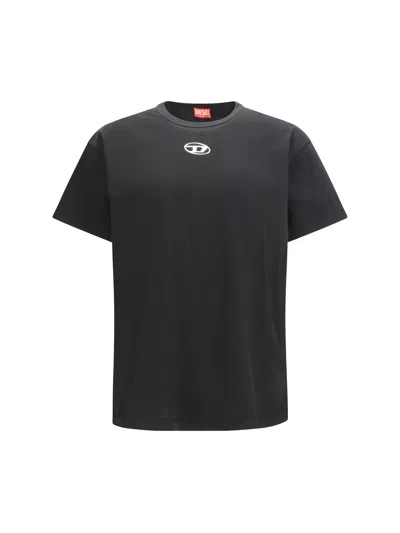 Diesel Mens 900 T-norm-iod Logo-embroidered Cotton-jersey T-shirt In Black