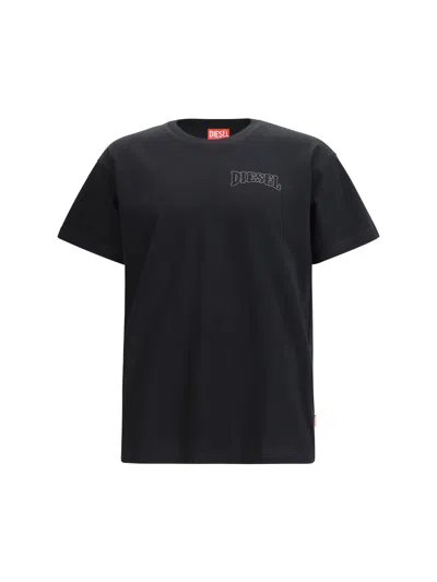 Diesel Men T-norm-v16 T-shirt In Black