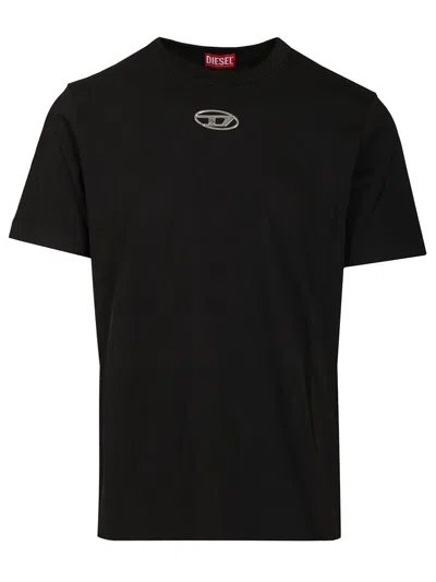 Diesel Mens 900 T-norm-iod Logo-embroidered Cotton-jersey T-shirt In Black
