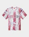 Diesel Multicolor T-shirt With Faded Logo On The Front And Back In Formula Red