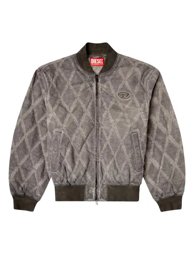 Diesel J-type-treat Diamond-quilted Cotton Blend Jacket In Multi