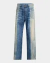 Diesel Straight Trousers With Belt Loops And Contrast Panels In Denim
