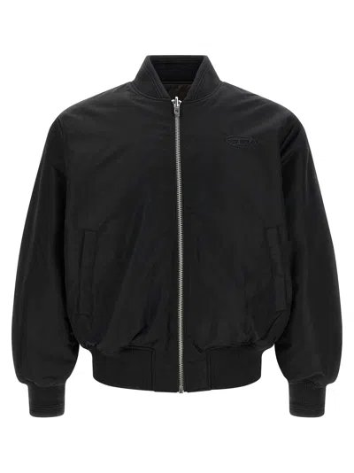 Diesel Padded Bomber Jacket With Oval D Embroidery In Black