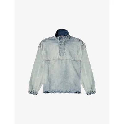 DIESEL MENS 01 D-FLOW-S1 FADED-WASH DENIM PULLOVER JACKET
