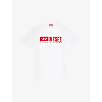 DIESEL MENS DIESEL T-ADJUST LOGO-PRINT RELAXED-FIT COTTON T-SHIRT