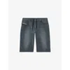 Diesel Mens 2030 D-krooley Joog-jeans Regular-fit Stretch-denim Shorts 5kq
