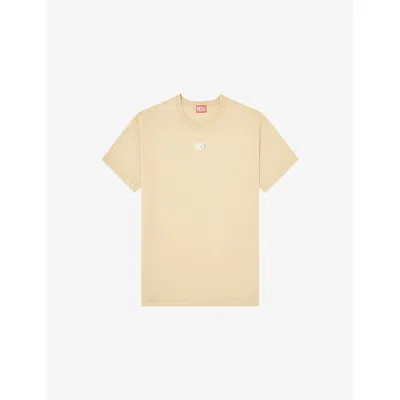 Diesel Mens 7cs T-norm-iod Crewneck Cotton-jersey T-shirt Xs In Neutral