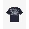 Diesel Mens 81e T-boxt-t5 Brand-print Cotton-jersey T-shirt In Blue
