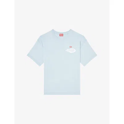 Diesel Mens 8cq T-boxt-t23 Short-sleeved Cotton-jersey T-shirt Xl In Blue