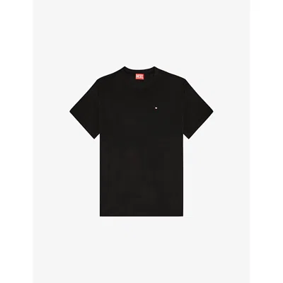 Diesel Mens 900a T-norms Logo-embroidered Modal-blend T-shirt In Black