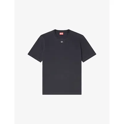 DIESEL MENS T-MADJUST-TR BRANDED COTTON-JERSEY T-SHIRT 9XX XL