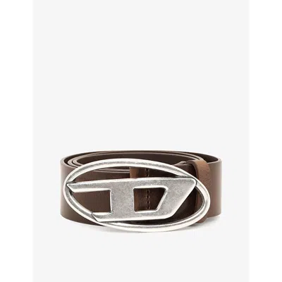 DIESEL MENS B-1DR LOGO-BUCKLE LEATHER BELT T2348