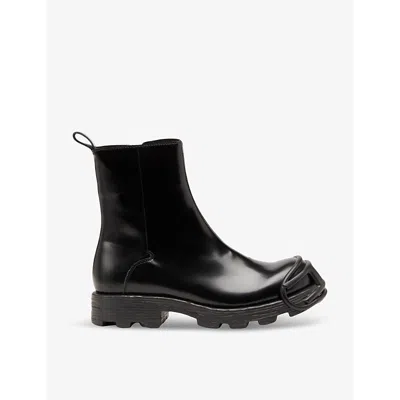 DIESEL MENS DIESEL D-HAMMER BT ZIP D TOE-GUARD LEATHER CHELSEA BOOTS