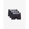 Diesel Mens Multi-coloured Damien Pack-of-three Stretch-jersey Boxer Shorts In Black