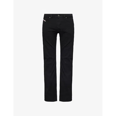 DIESEL MENS 008 - BLACK/DENIM 1985 LARKEE FIVE-POCKETS STRAIGHT-LEG REGULAR-FIT STRETCH-DENIM JEANS