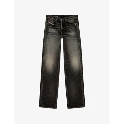DIESEL MENS DIESEL 2001 D-MACRO 007Z1 WIDE-LEG RELAXED-FIT DENIM-BLEND JEANS