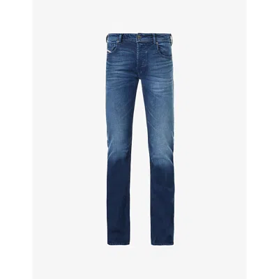 Diesel Mens 2007 Zatiny Flared Straight-leg Slim-fit Stretch-denim Jeans 900 - Denim