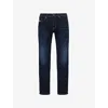 Diesel Structured Five-pocket Belt Loop Trousers In 900 - Denim