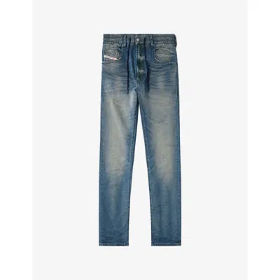 Diesel Mens 01 2032 D-krooley Tapered-leg Stretch Denim-blend Jeans In Blue