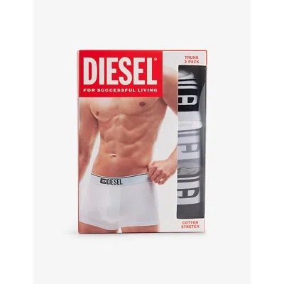 Diesel Mens Branded-waistband Pack Of Three Stretch-cotton Trunks E4878