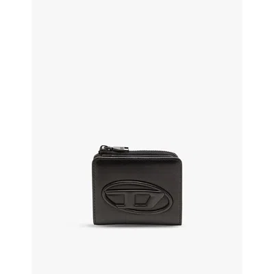 Diesel Card Holder In Smooth Leather In Black