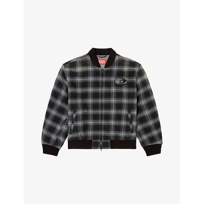 DIESEL MENS DIESEL J-SAINT BRAND-PLAQUE REGULAR-FIT COTTON JACKET