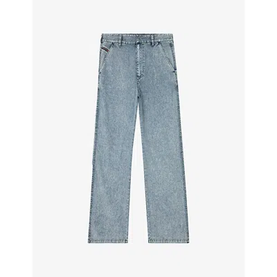 DIESEL MENS DIESEL P-HANTIK-CHINO DENIM-EFFECT STRAIGHT-LEG WOVEN TROUSERS