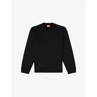 DIESEL MENS DIESEL S-BOXT-T2 LOGO-EMBROIDERED COTTON-BLEND SWEATSHIRT