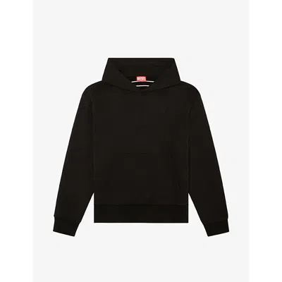 DIESEL MENS DIESEL S-MACS LOGO-EMBROIDERED RELAXED-FIT COTTON-JERSEY HOODY