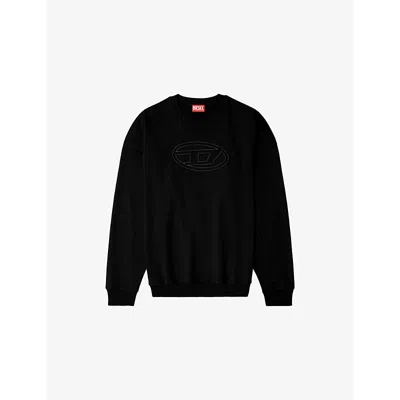Diesel Mens  S-mart-bigoval Brand-embossed Cotton-jersey Sweatshirt In 9xx