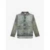 Diesel Mens 02 S-simply-lkct Denim-print Woven Shirt In Green