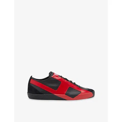 DIESEL MENS DIESEL S-SLANTE-D LEATHER TRAINERS