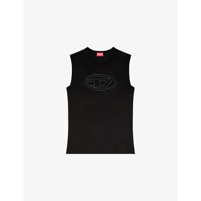 DIESEL MENS DIESEL T-BISCO-BIGOVAL BRAND-EMBOSSED COTTON TOP